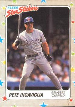 1988 Fleer Sticker Baseball Cards        065      Pete Incaviglia